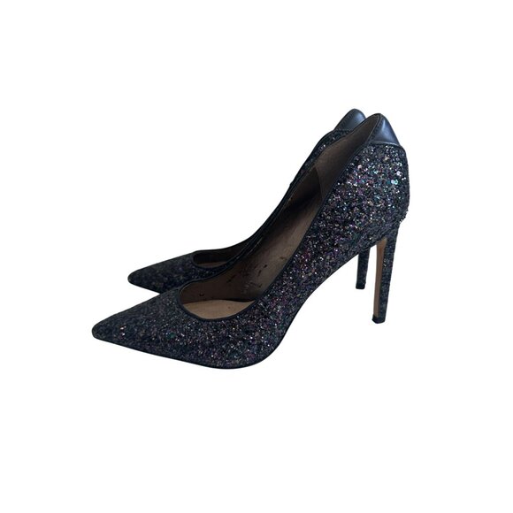 SAM EDELMAN Navy Blue Glitter Heels Size 7.5 - Picture 2 of 8